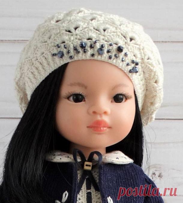 Бесплатный мастер-класс по вязанию Берет для куклы крючком. Автор описания - Мария Орлова. 🧶Схемы вязания игрушек IRINELY.ART🧵