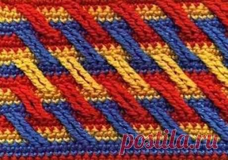 Интересные многоцветные узоры для вязания крючком