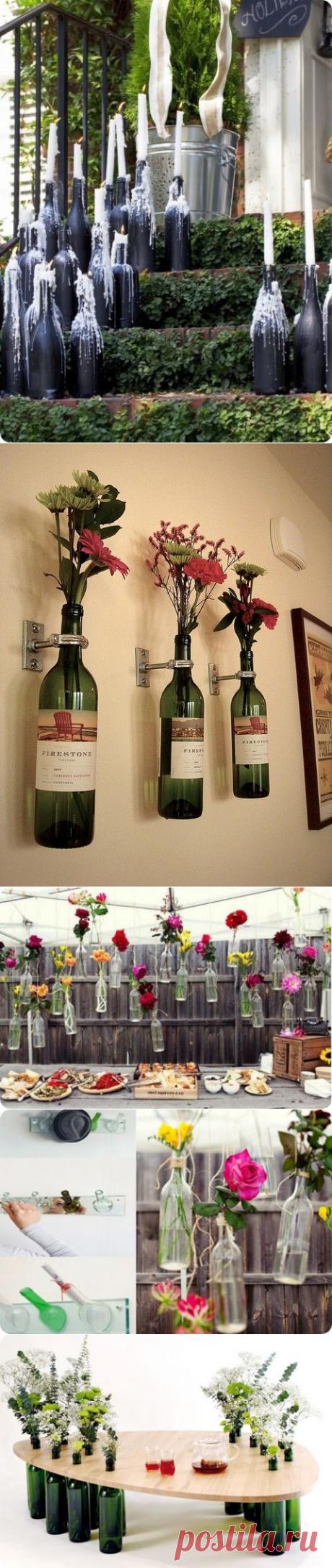 Что сделать с бутылками из-под вина — 20 идей