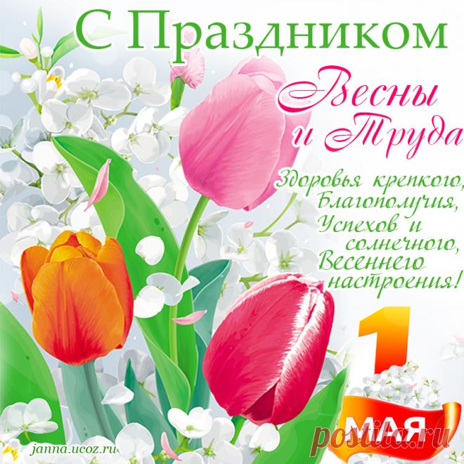 Пусть Первомай зеленый и поющий
Раскрасит землю в яркие цвета.
Пусть праздник будет радостным, цветущим,
Пусть радует весны вас красота!
