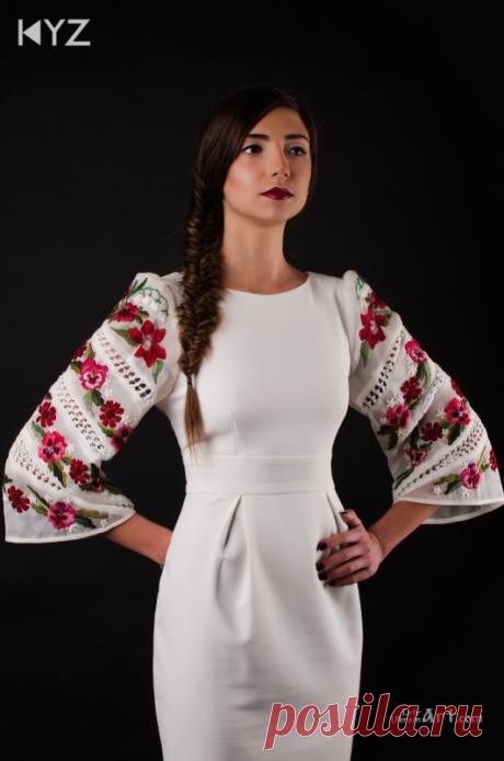 Сукня з вишитими рукавами - KYZ Xclusive Design Купити виріб Сукня з вишитими рукавами,продажа виробу,доставка