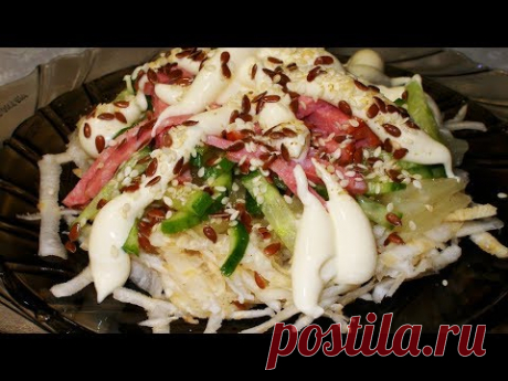Вкусный Салат  “Мадлен”. С огурцами и ананасом