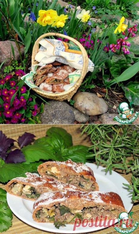 Ржаные пирожки с фаршем, капустой и крапивой .