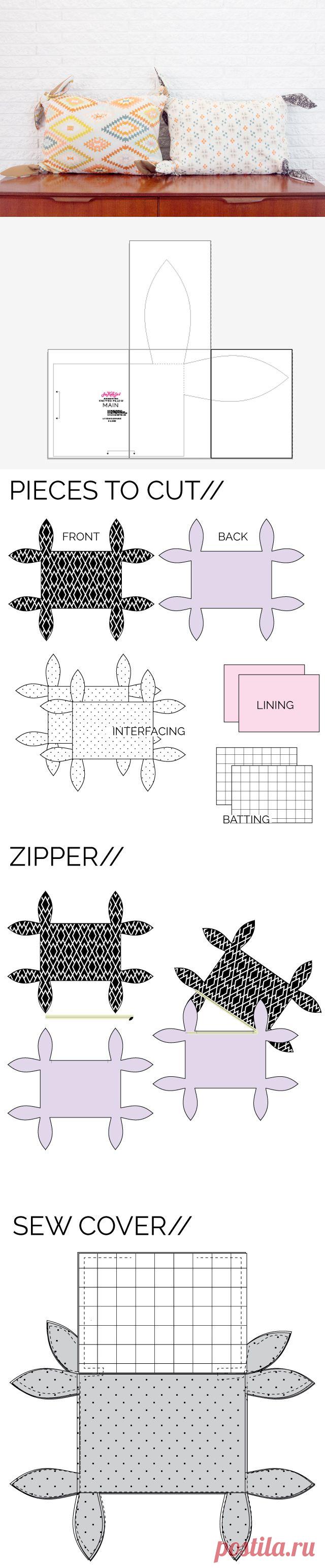 двухцветная завязанный наволочка учебник с Странник ткань - см. Кейт шить