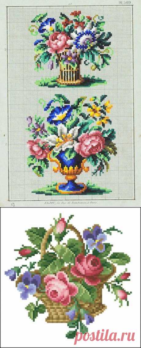 Старинные схемы для вышивки крестом и вязаных сумочек. | biser.info - всё о бисере и бисерном творчестве