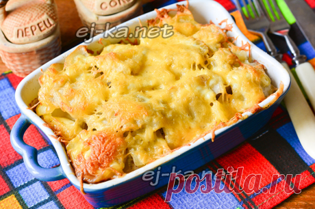 Картошка по-французски с курицей в духовке - пошаговый рецепт с фото