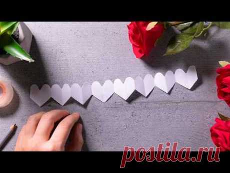 ✨ Как сделать декор из бумаги с сердечками 💖 Простые идеи для украшения!