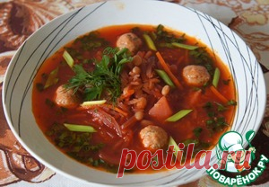 Сибирский борщ с фрикадельками - кулинарный рецепт