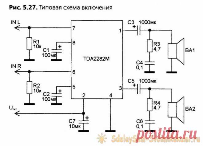 Простой усилитель на TDA2822