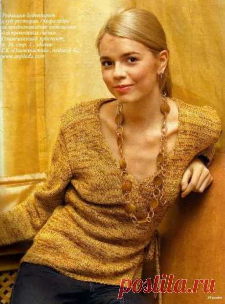 Вязание, кардиган с запахом из Sandra 2009_02