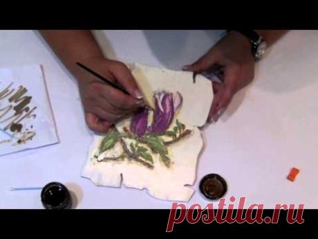 Decoupage krok po kroku - cieniowanie PATYNĄ  BITUMEM
