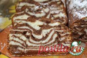 Мраморный кекс на сгущенке - кулинарный рецепт