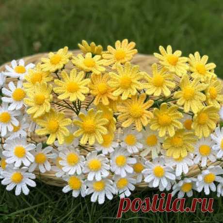 Как связать ромашки крючком