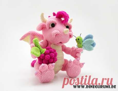 Häkelanleitungen - Himbeerdrache Häkelanleitung - ein Designerstück von Dinegurumi bei DaWanda