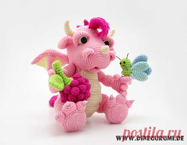 Häkelanleitungen - Himbeerdrache Häkelanleitung - ein Designerstück von Dinegurumi bei DaWanda