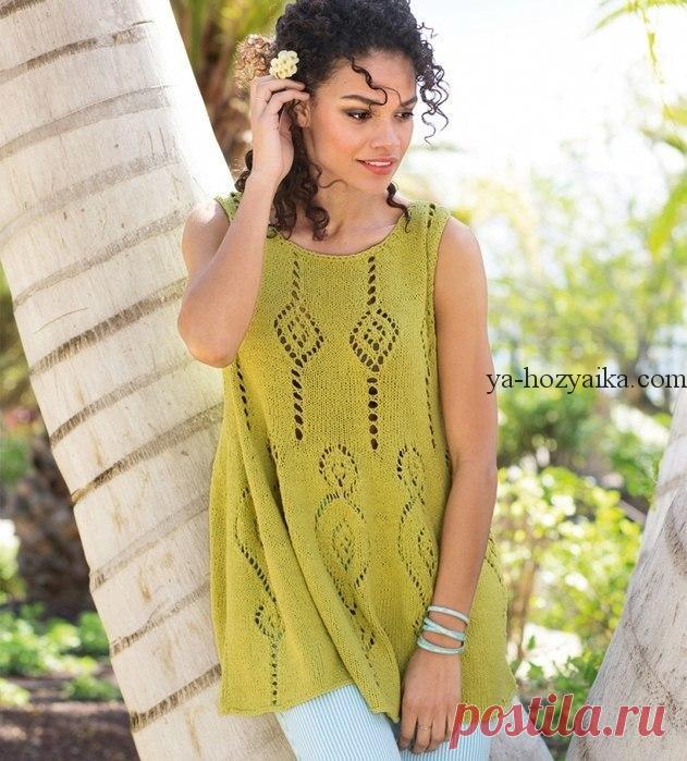Туника в форме трапеции спицами. Как связать трапецию спицами