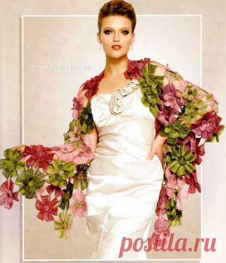 Очень красивая цветная шаль - Вязание - Моя копилочка