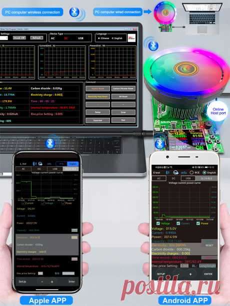 180W DL24 2.4 Inch DC USB Tester Electronic Load APP 18650 Battery Capacity Moni - US$52.99