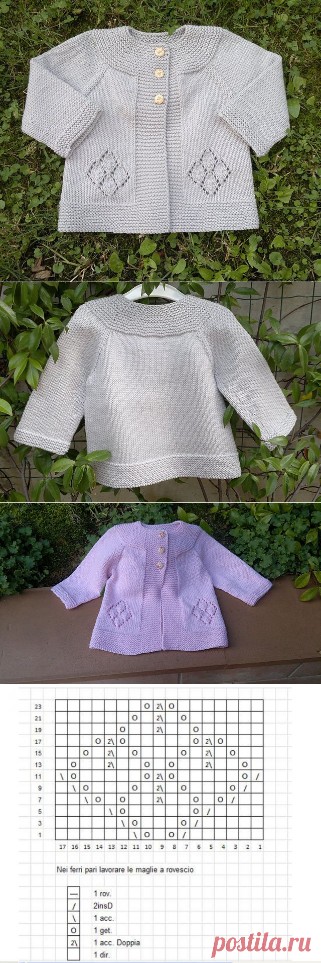 КОФТОЧКА СПИЦАМИ ДЛЯ МАЛЫШКИ