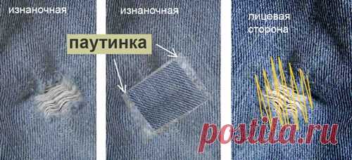 Ремонт джинсов | Как поставить заплатки на джинсы