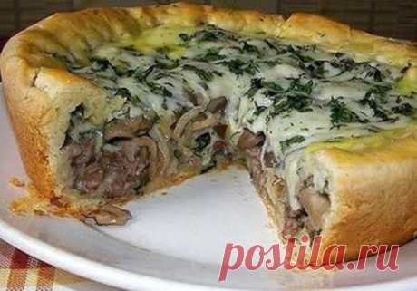 МЯСНОЙ ПИРОГ К УЖИНУ. ОЧЕНЬ СЫТНО И ВКУСНО!
