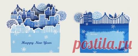 Мастерим к Новому году. 3D открытка &quot;Новогодний городок&quot;