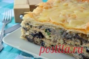 Горячий «Наполеон» с картофельно-грибным кремом