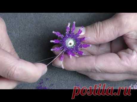 Tutorial: Part 2  Beaded Milk Thistle. Чертополох из бисера.