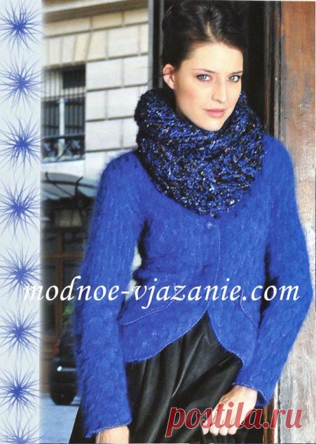 Жакет из ангоры и шарф с люрексом