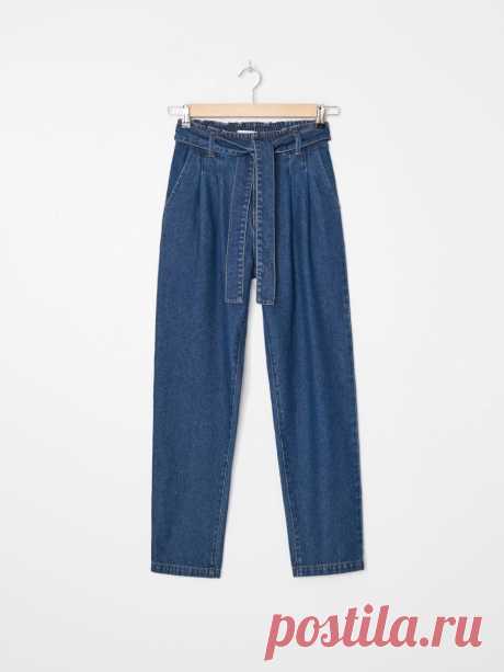 Джинсовые брюки carrot fit с поясом, HOUSE, XN092-59J
