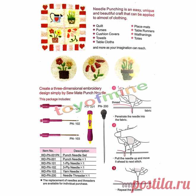 DIY Штамповки Удар Вышивка Шить Иглой Удар Craft Tool Kit 2 Нити Три Размера купить на AliExpress