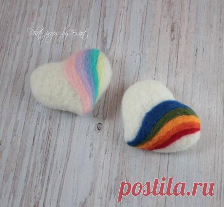 Needle Felted Hearts