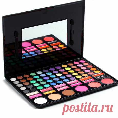 78 Цвет Профессиональный Макияж Палитра Теней Eye Shadow Косметический Набор блеск для губ и тени порошок купить на AliExpress