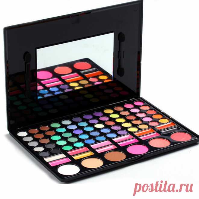 78 Цвет Профессиональный Макияж Палитра Теней Eye Shadow Косметический Набор блеск для губ и тени порошок купить на AliExpress