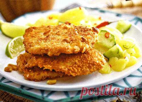 Шницель с ореховой корочкой