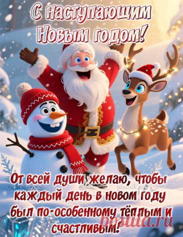 открытка с пожеланием наступающим новым годом