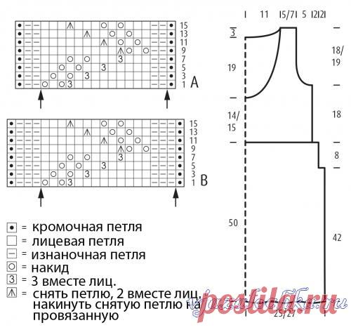 Пуловер вязаный спицами