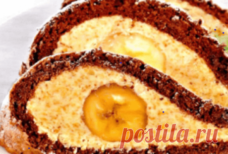 Торт с бананом и ореховой начинкой