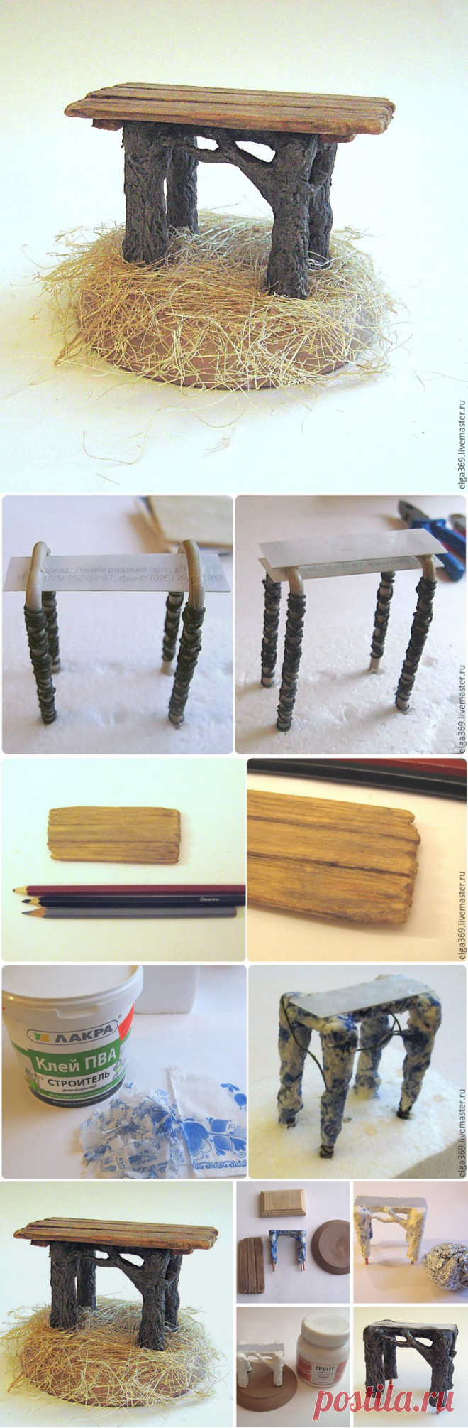 Мастерим деревенскую лавочку для куколки - Ярмарка Мастеров - ручная работа, handmade