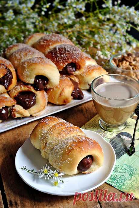 Понички - фунийки с шоколад / Baked cartocci with chocolate