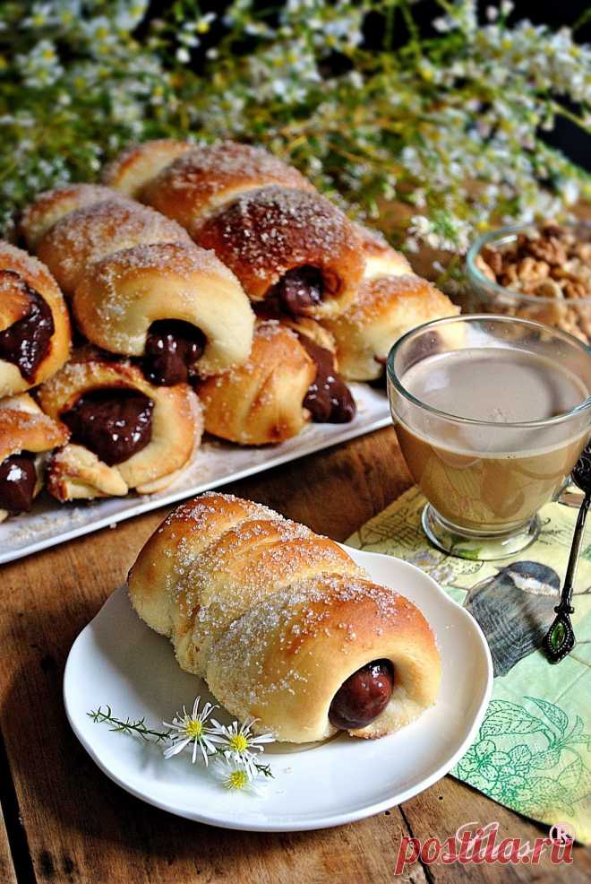 Понички - фунийки с шоколад / Baked cartocci with chocolate