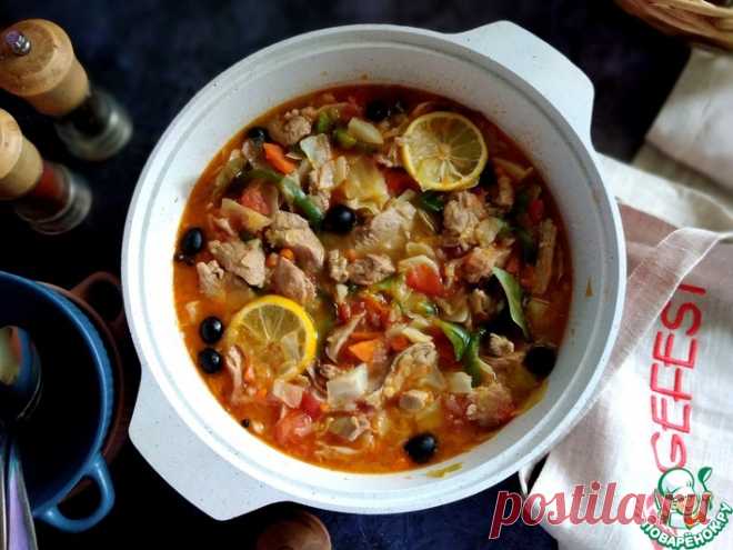 Мясная солянка, припущенная с овощами Кулинарный рецепт