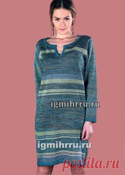 МЕЛАНЖЕВОЕ ПЛАТЬЕ ПРЯМОГО
СИЛУЭТА, БЕЗ ВОРОТНИКА.
#спицы #вязаное_платье

Простой крой остается достаточно популярным.
В вашем гардеробе не будет лишним такое платье свободного
силуэта, которое можно быстро связать простой лицевой гладью

Размер: 44-46

Вам потребуется: пряжа «Лидия» (1316 м/100 г) - четырех разных оттенков (всего 800 г), спицы № 3. Изделие выполнено нитью в 4 сложения. Цвет пряжи чередуйте произвольно.

Техника вязания.
Лицевая гладь: лиц. ряды - лиц. п.,...