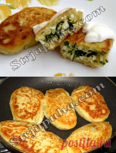 Картофельные пирожки с зеленым луком и яйцом