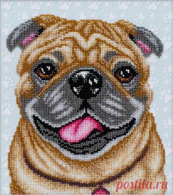 Bead Embroidery Kit Dog Bulldog Beaded Painting Needlework | Etsy