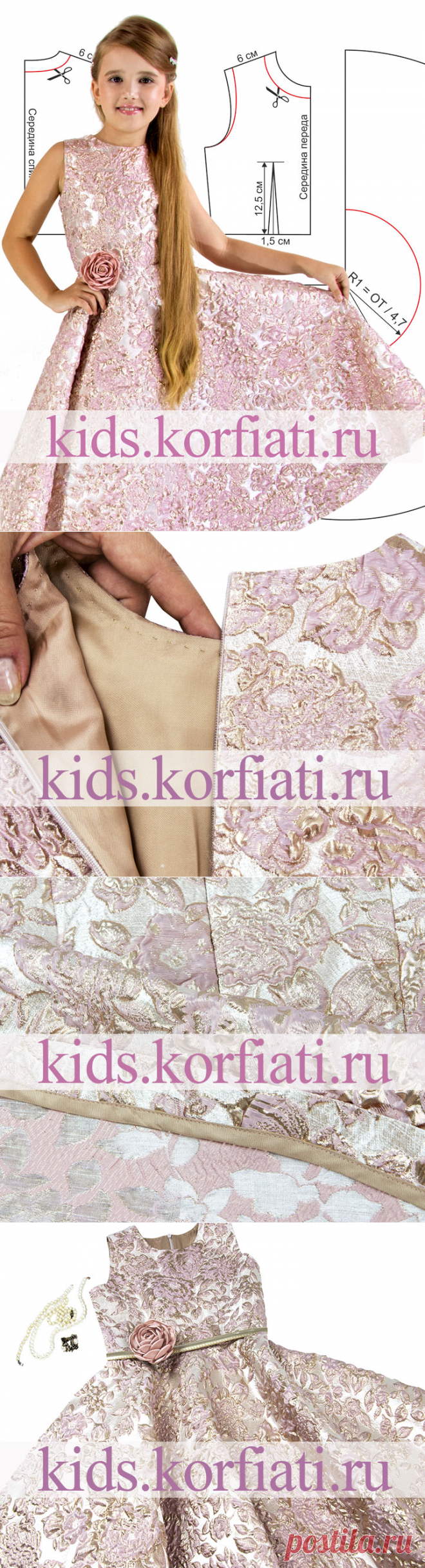 Выкройка праздничного платья для девочки от Анастасии Корфиати