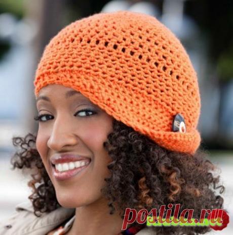 Женская шляпка, связанная крючком » Клубка.Нет - Все о вязании крючком