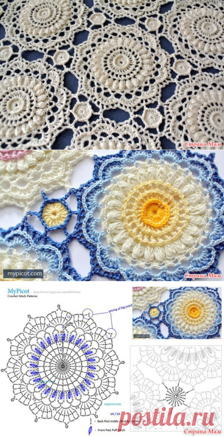 Шедевры крючком 69. Цветочный мотив. Мастер-класс. - Вязание - Страна Мам