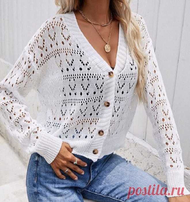 Увидела красивый кардиган в интернет-магазине. Составила схему и связала образец | Paradosik_Handmade | Яндекс Дзен