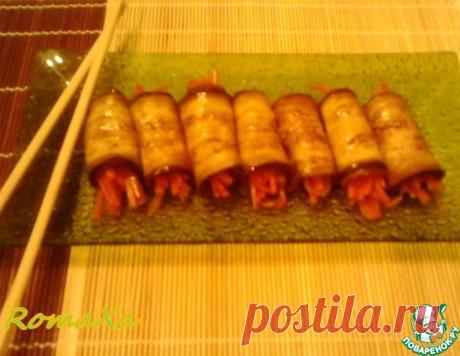 Рулетики из баклажана с морковью по-корейски – кулинарный рецепт